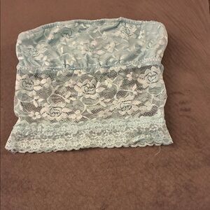 SHEIN Light Blue Lace Tube Top